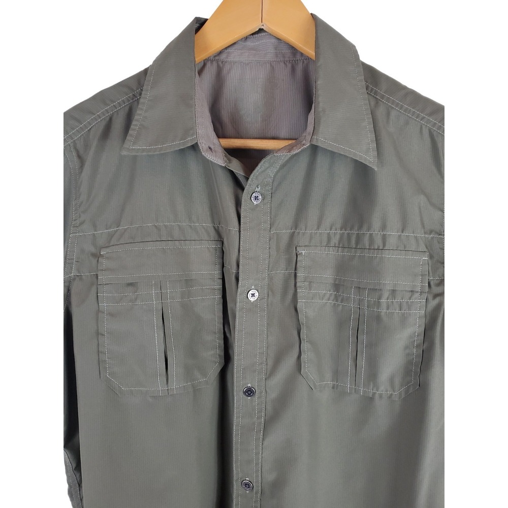Kuhl Mountain Shirt Men's Small Green Outdoor Hiking Travel Button Up